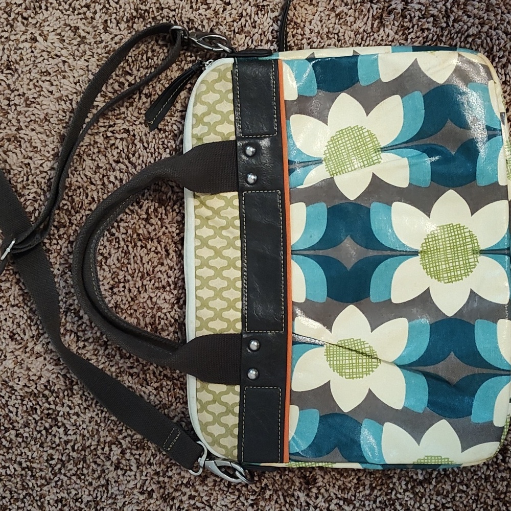 Fossil Leather Key- Per Laptop Crossbody